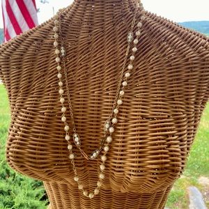 Vintage Gold & Pearl Layered Necklaces 26”